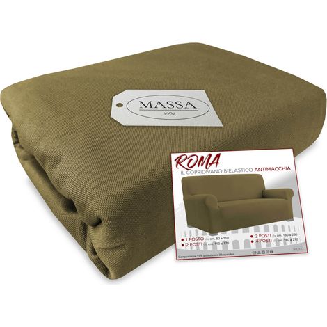 COPRIDIVANO Universale elasticizzato ROMA antimacchia TORTORA 1 POSTO da cm. 80 a 110
