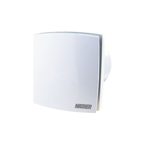 Aérateur hélicoïde axial DESIGN 2 façade blanche d125mm avec clapet anti-retour minuterie et hygrostat réglable NATHER 587857