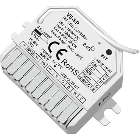 Module de contrôle LED Wi-Fi Tuya DC12V-24V 5CHx2A 5050 COB 2835 Variateur tactile pour bande LED 5 en 1 Tuya Smart Life RF (1/5)