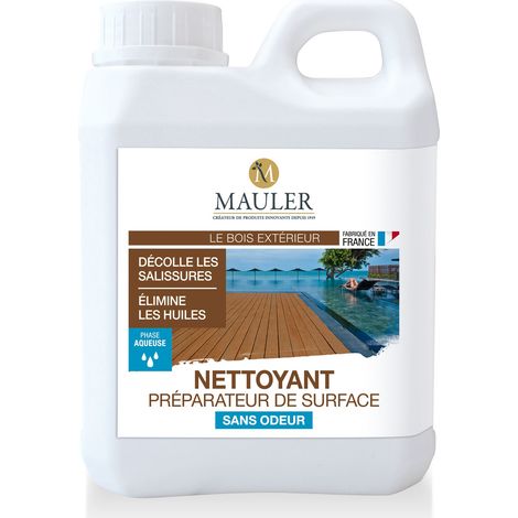 MAULER - Nettoyant Préparateur De Surface - 1L - Sans Odeur - Entretien Périodique Bois en Extérieur, Bardages, Menuiseries (1/3)