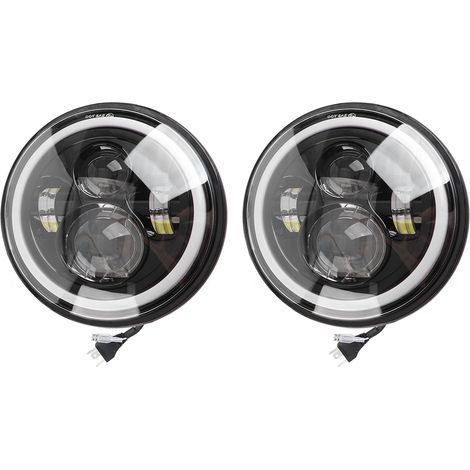 7-Zoll-LED-Motorradscheinwerfer, wasserfest, 3 Beleuchtungsmodi, 3000K bis 6000K, H4-Winkelscheinwerfer. (1/5)