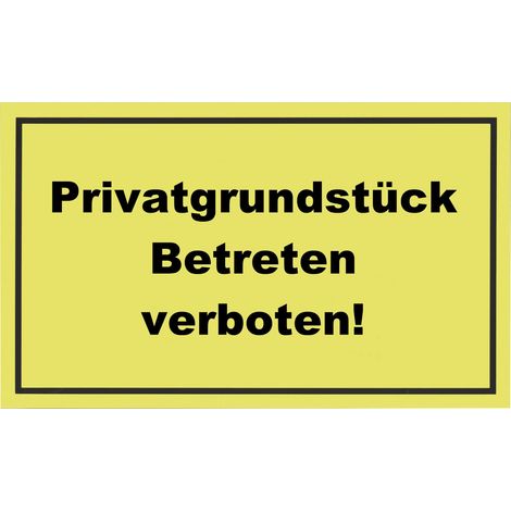 Conmetall Hinweisschild Privatgrundstück 200 x 300 mm Warnschilder