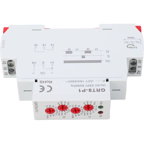 Relais répétiteur électronique AC230V avec indicateur LED, sortie d'impulsions ABS, relais temporisé sur rail DIN (1/5)