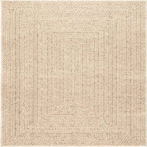 Tapis ZIZUR beige 120x120 cm aspect de jute intérieur extérieur (1/5)