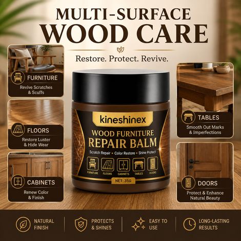 KineShineX Kratzerreparaturpaste für Holzmöbel, Holzreparaturwachs, Farbauffrischung und Politur für Tische, Stühle und Holzfußböden (1/5)