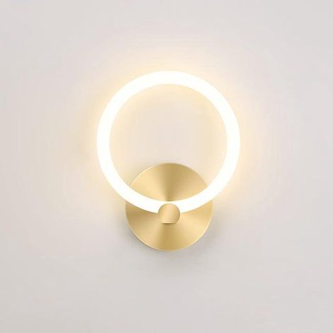 Applique Murale Led Intérieur Or Moderne Lampe De Chevet Ronde 19cm Salon Couloir Applique Murale Chambre Décor, 10w (3000k Blanc Chaud), Or (1/3)