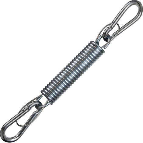 Corde de suspension en acier 150 kg, crochet hamac chaise suspendue, corde de sécurité avec deux mousquetons, kit de fixation robuste pour balançoire extérieure (1/5)