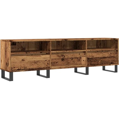 Meuble TV Banc TV Armoire TV vieux bois 150x30x44,5 cm bois d'ingénierie (1/5)