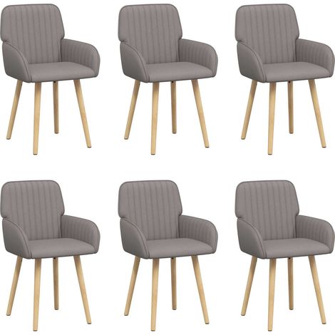 Maison Exclusive - Sedie da pranzo 6 pz Tessuto Tortora 56,5 x 50 x 87,5 cm (1/5)