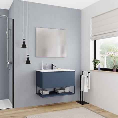 Ceramia Neues Badmöbel 80 cm, FSC-zertifiziert, dunkelblau (CERAMIA-1DB80)