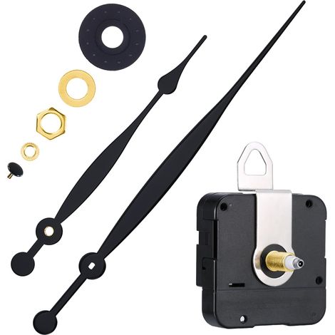 High Couple Quartz Clock Movement Replacement Parts with Long Hands and Spade Hanger 208mm/8.2 Inch (1/5)