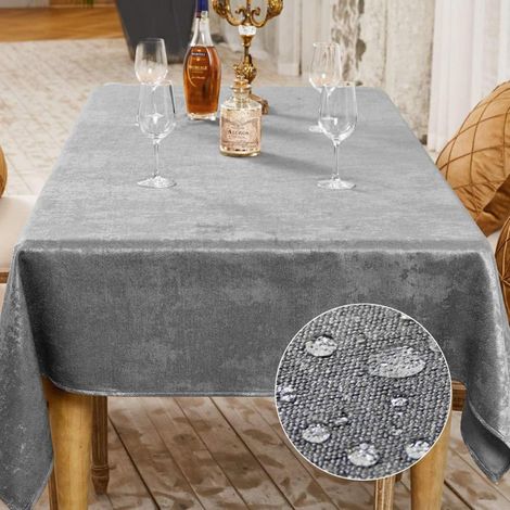 Tischdecke Platingrau 140x180 cm schmutzabweisend mit Lotuseffekt
