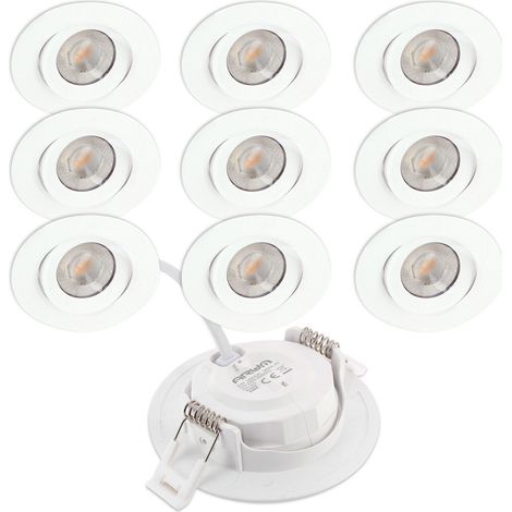 10 Spots Encastrables LED ASTURIE Orientable 7W Eq. 75W  Température de Couleur: CCT 3 Couleurs (1/5)
