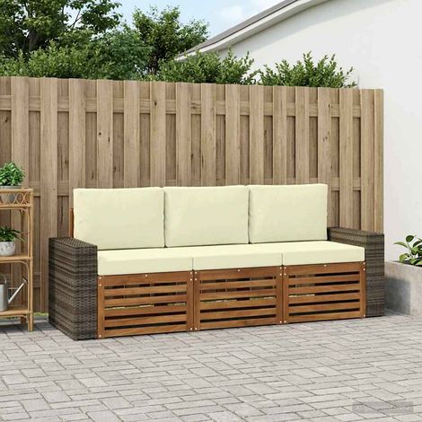 vidaXL Ensembles de canapés 3 pc Bois d'Acacia Massif (1/5)