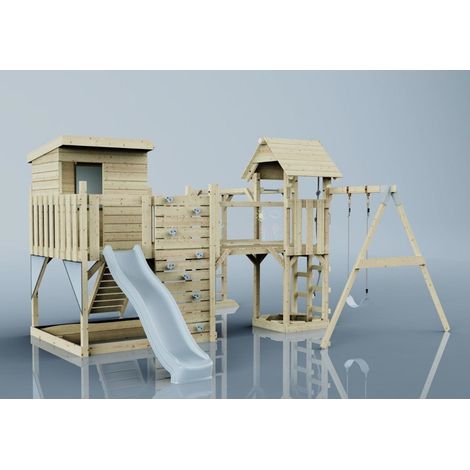 Polarplay Spielturm Lene aus Holz in BlauKinderschaukel