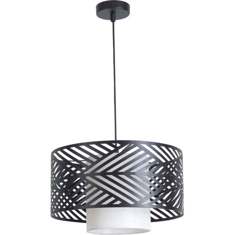 Suspension Trixi en métal noir et tissu blanc (1/5)