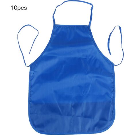 Tablier de Peinture Imperméable Sans Manches Poche Double Tissu Résistant Lavable Réutilisable 48x35cm Bleu Foncé Lot de 10 (1/5)