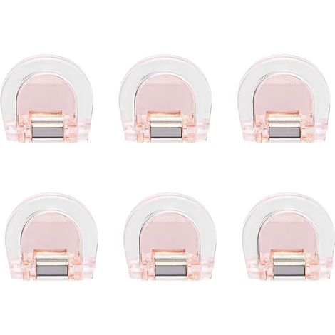 Clip De Fermeture Pour Sachets Alimentaires - Transparent Rose - Réutilisable - Convient Pour Chips Snacks Et Autres Aliments - Lot De 6