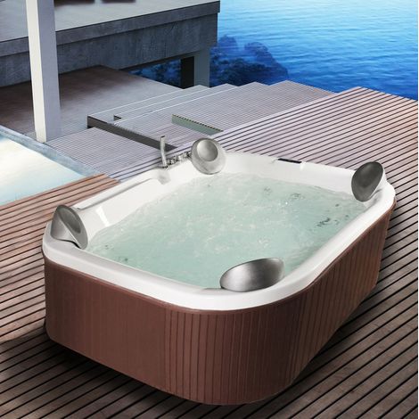 Bagno Italia Minipiscina spa relax 210x170 cm 6-8 posti 41 getti led riscaldatore e bluetooth