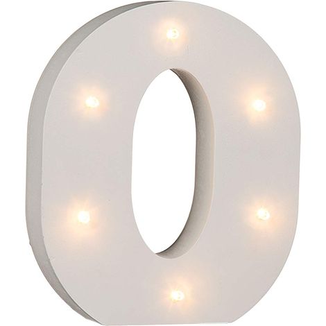 Out of the blue Lampada Blue, lettera O in legno, con 6 LED