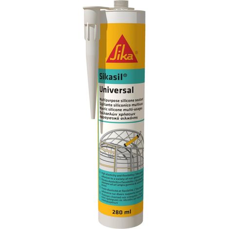 Sika - Sikasil Universal, Trasparente - Sigillante Siliconico Universale - Impermeabilizza i giunti - Per interni ed esterni - Cartuccia da 280ml (1/4)
