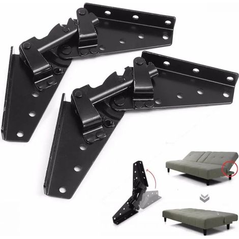 Lot de 2 charnières réglables à 3 positions (angle 230 x 70 mm) pour canapé, literie et meubles - Accessoire de bricolage (1/5)