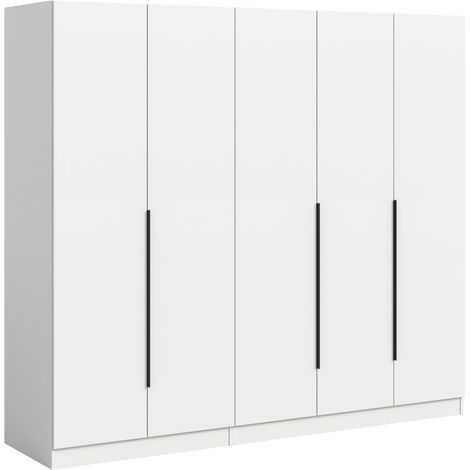 Kopenhagen Kleiderschrank 5 Türen weiß.