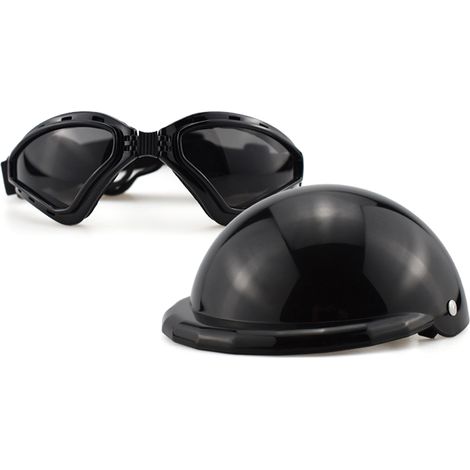 Casque pour animaux de compagnie ajustable pour chiens, chats et petits chiens - Noir