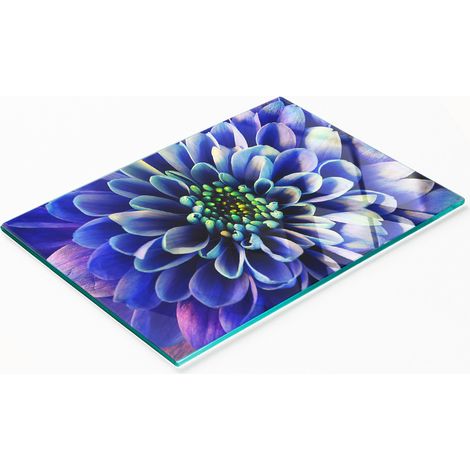 Elegante e resistente tagliere da cucina in vetro temperato con motivo a stelle, 80x52 cm. (1/5)