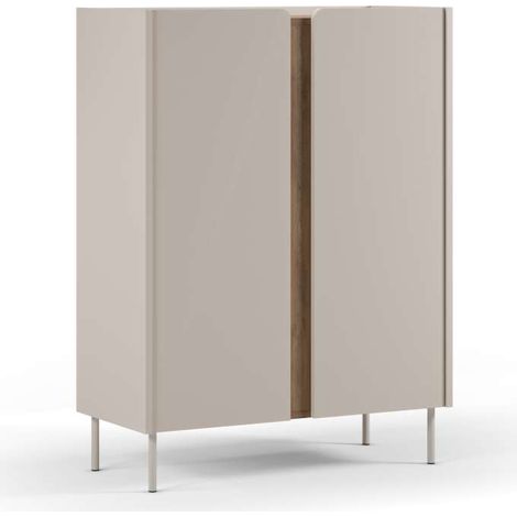 Mueble auxiliar alto 2 puertas abatibles md-Regina acabado crema/roble sepet, 120cm(alto) 90cm(ancho) 40.5cm(prof.) (1/5)