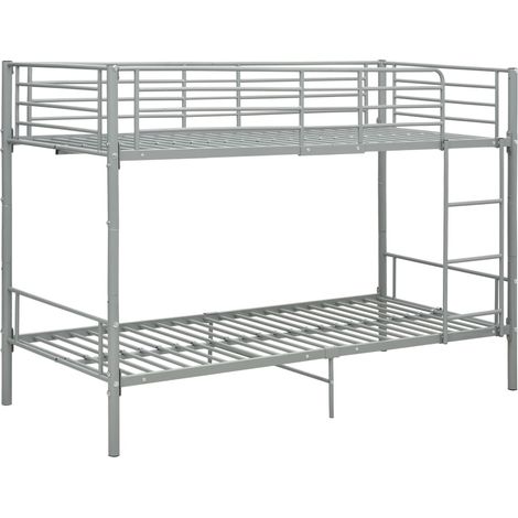 Cama litera de metal gris 90x200 cm vidaXL