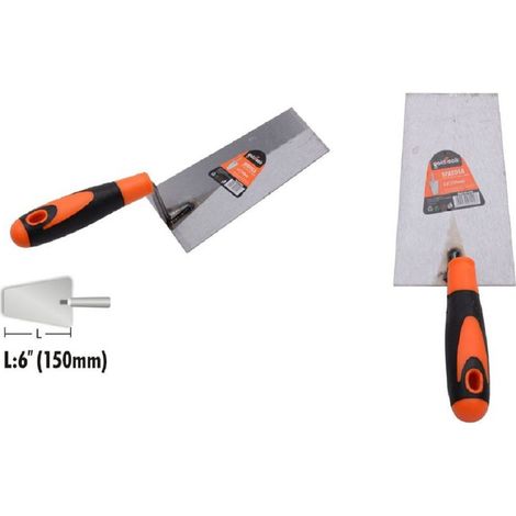 Kaela - Cazzuola Acciaio 150mm 6" Manico Antiscivolo Spatola Trapezoidale Muratore 90499 - (1/2)