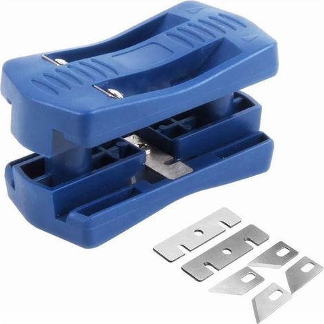 Un jeu de lames de rechange pour la tête de rasage Raboteuse manuelle, raboteuse manuelle pour le travail du bois, bande de chant, racloir à chants, aplanisseur en plastique, outils manuels pour le tr (1/4)
