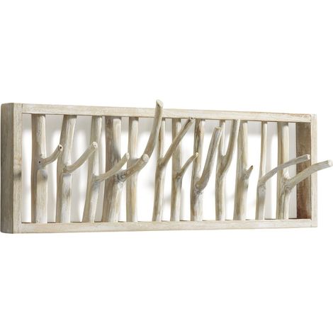 [NEUWERTIG] B-Ware Kave Home Muntfre Wandgarderobe Wandhakenleiste Garderobe Wandhaken Holz 60cm