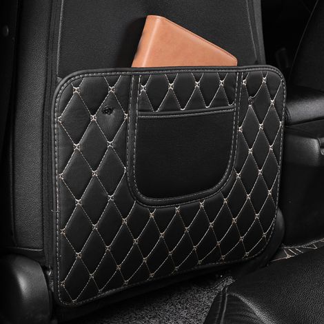 Protège-dossier de siège auto en cuir PU, housse anti-coups pour banquette arrière, résistante à l'usure, facile à nettoyer, taille compacte (1/5)