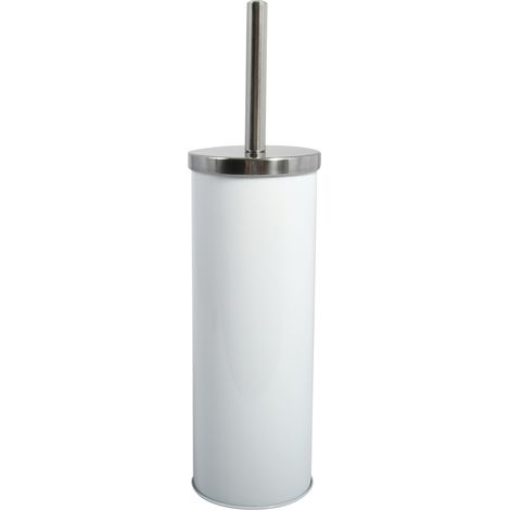 MSV Brosse Wc avec support Inox & Acier Blanc