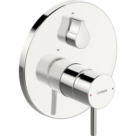 Hansa Stela Einhebelmischer Fertigmontageset für Wanne/Brause 8784 Rosette rund Chrom (1/3)