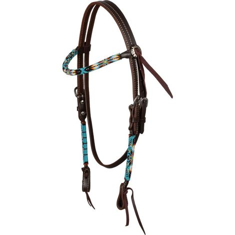 taglia unica, Marrone: Briglia western modello occidentale Navajo sky frontalino diritto