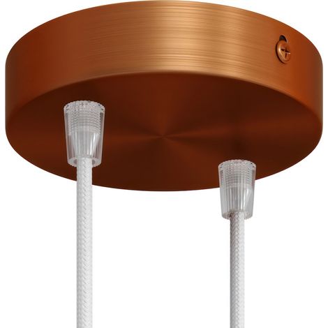 creative cables - Kit rosone cilindrico in Metallo a 2 Fori Smart - Compatibile con assistenti vocali - Conico, Rame Satinato