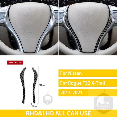 -36 Convient aux Nissan X-Trail Rogue T32 2013-2021 Accessoires Intérieur Fibre de Carbone Garniture de Porte Porte Porte-gobelets Autocollant (1/4)