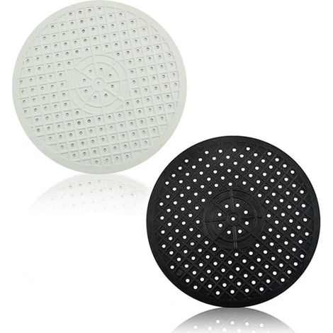 Elkuaie Tapis de Support de Gouttière - Tapis de Cuisine - Caoutchouc TPR Résistant à la Chaleur avec Trous de Drainage pour Déchets Alimentaires - 2 Pièces - Utilisable en Cuisine Noir et Blanc (1/5)