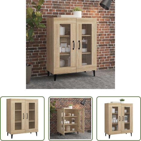 Holzschrank - Sideboard Sonoma-Eiche 69,5x34x90 cm Holzwerkstoff (1/5)