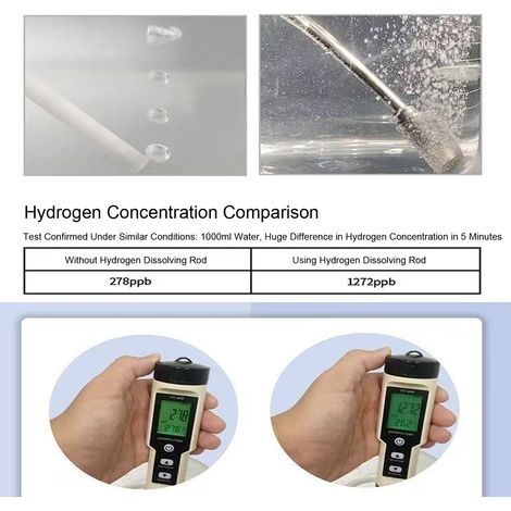 Ortviai Tige de dissolution d'hydrogène pour eau enrichie en hydrogène – Acier inoxydable, tête diffuseur à bulles (1/4)