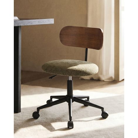 Vibo - Chaise de bureau en tissu et bois (1/5)