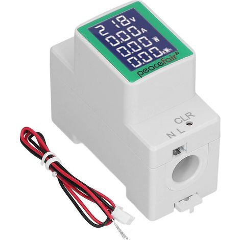 DIN-Schienen-Messgerät, digitales Voltmeter, Amperemeter, Leistungs- und Energiemonitor, Multimeter-Tester, AC 50–300 V, 100 A