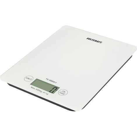 VOLTCRAFT TS-5000/1 Bilancia per lettere TS-5000/1 Portata max. 5 kg Risoluzione 1 g a batteria Bianco