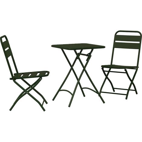 Maison Exclusive - Bistrogarnitur 3 pcs Grün Stahl