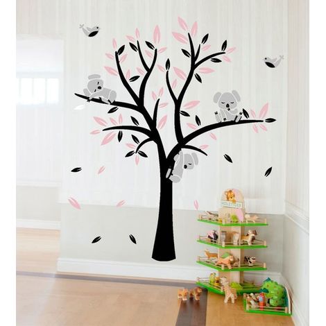 Autocollants muraux Koala Tree 3 Koalas Branches Stickers muraux Autocollants pour chambre d\'enfant Chambre de bébé (1/4)