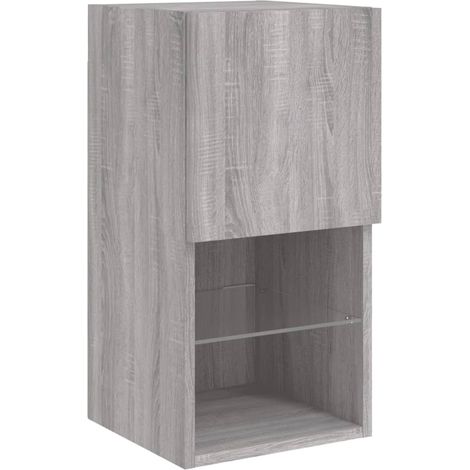 Mobile TV multimediale mensola TV credenza mobile TV sala da pranzo soggiorno camera da letto con luci LED Sonoma 30,5 x 30 x 60 cm grigio 020026821