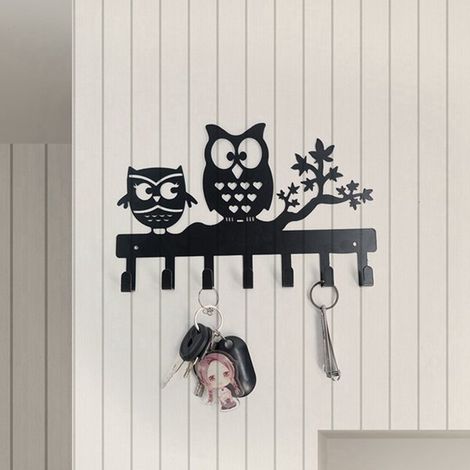 Comme illustré sur la photo : Style A  Matériau : Crochet porte-clés créatif en forme de hibou en métal, porte-manteau mural simple, fer forgé.